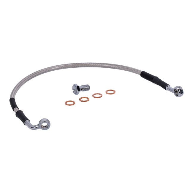 MCS by Goodridge brake line rear, stainless clear coated — 08-13 Dyna