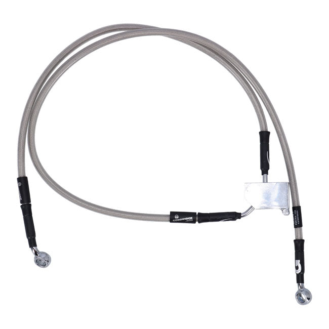 MCS by Goodridge brake line rear, stainless clear coated — 2006 FXST; FXSTB; FXSTS (NU)