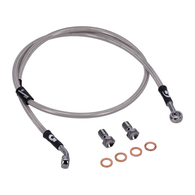 MCS by Goodridge brake line front, stainless clear coated — 04-13 XL Sportster (NU)