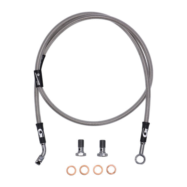 MCS by Goodridge brake line front, stainless clear coated — 04-13 XL Sportster (NU)