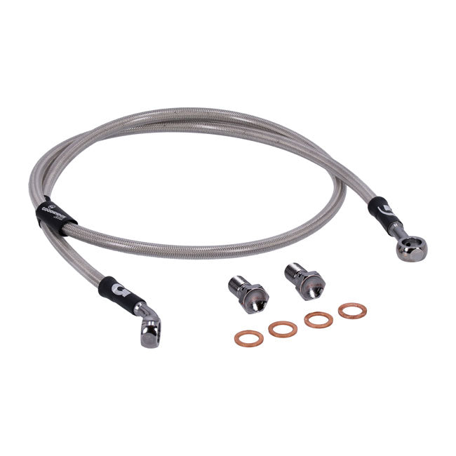 MCS by Goodridge brake line front, stainless clear coated — 04-13 XL Sportster (NU)