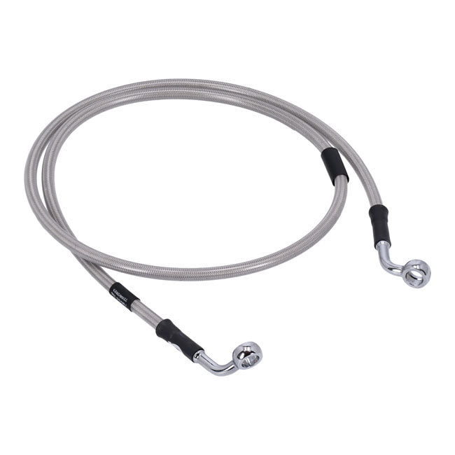 MCS by Goodridge brake line front, stainless clear coated — 05-10 XL883L Sportster Low; 11-13 XL883 Super Low; 06-11 XL1200L Sportster Low (NU)