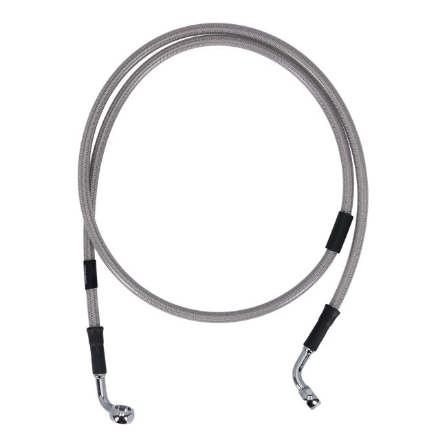 MCS by Goodridge brake line front, stainless clear coated — 05-10 XL883L Sportster Low; 11-13 XL883 Super Low; 06-11 XL1200L Sportster Low (NU)
