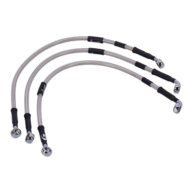 MCS by Goodridge brake line front, stainless clear coated — 96-03 XL1200S Sportster Sport (NU)