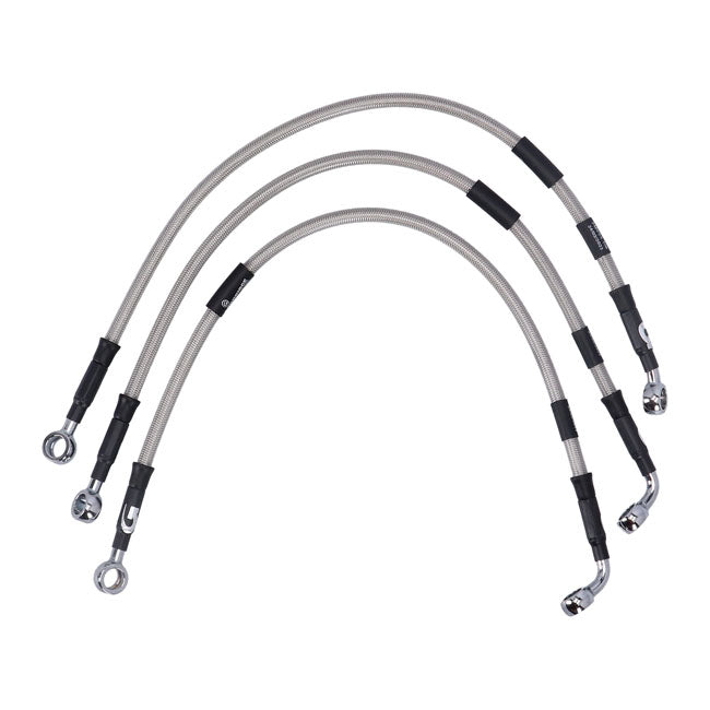 MCS by Goodridge brake line front, stainless clear coated — 96-03 XL1200S Sportster Sport (NU)