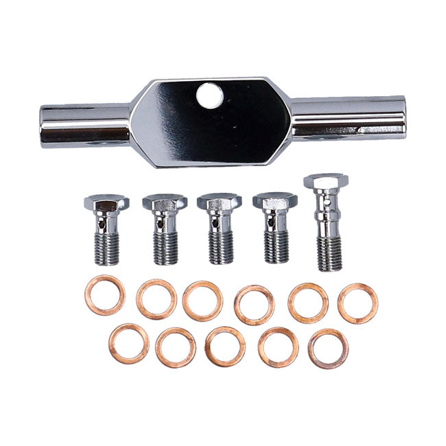 MCS by Goodridge brake line front, stainless clear coated — 96-03 XL1200S Sportster Sport (NU)