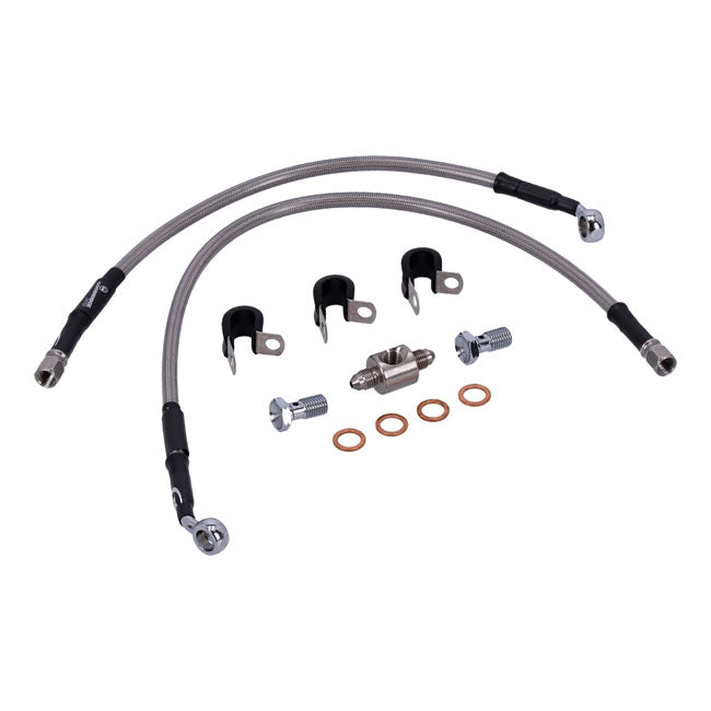MCS by Goodridge brake line rear, stainless clear coated — 04-13 XL Sportster