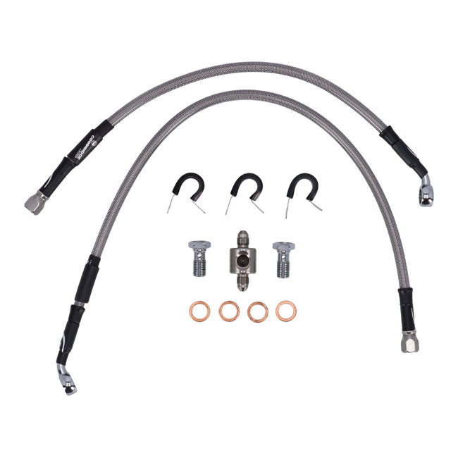 MCS by Goodridge brake line rear, stainless clear coated — 04-13 XL Sportster