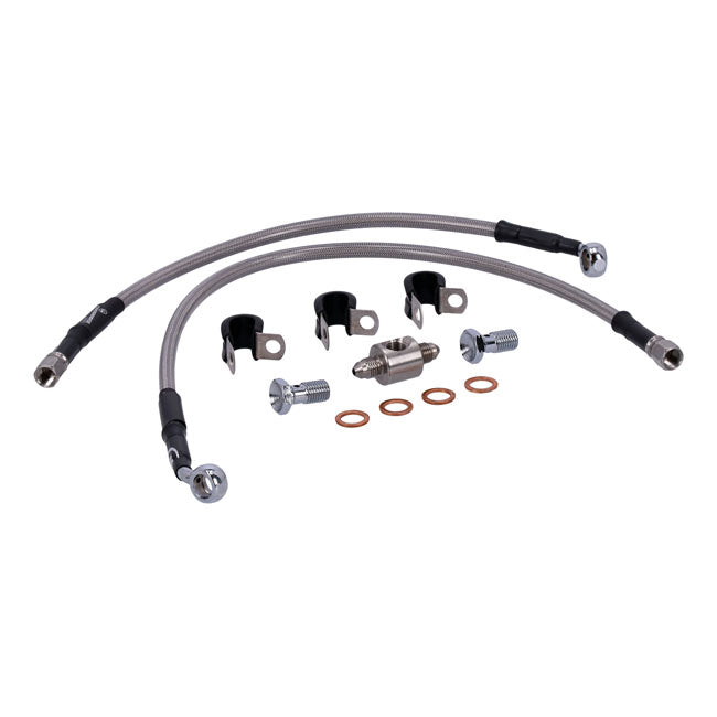 MCS by Goodridge brake line rear, stainless clear coated — 04-13 XL Sportster