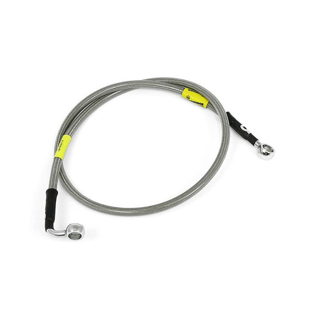 MCS by Goodridge brake line front, stainless clear coated — 14-16 Softail FXSB Breakout (ABS) (NU)