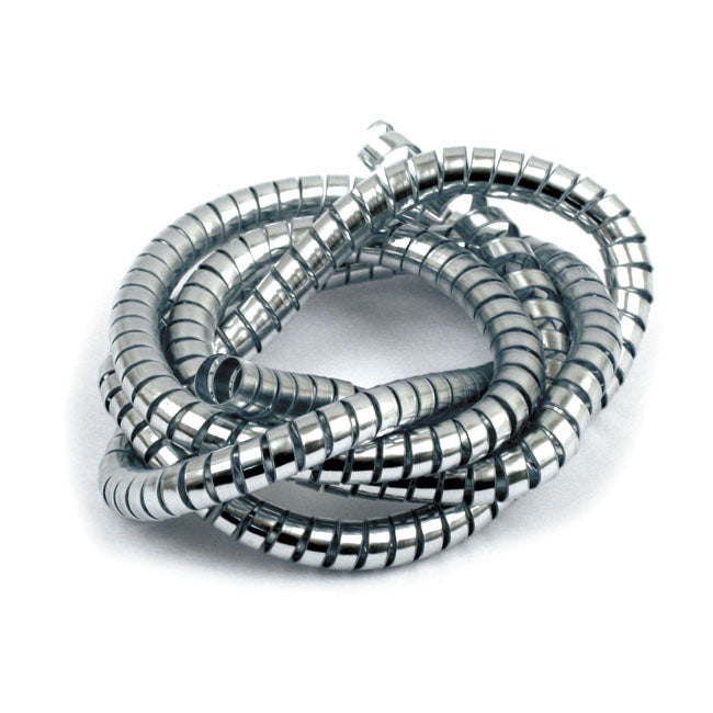 Chrome cable & wire cover, 5ft. (150cm). 10mm id