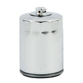 MCS, spin-on oil filter, with top nut for M8. Chrome