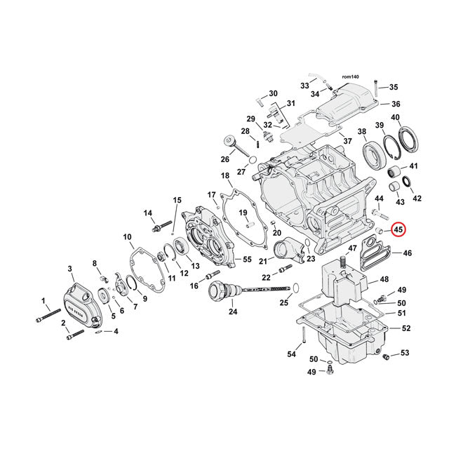 Dowel pin, transmission & crankcase