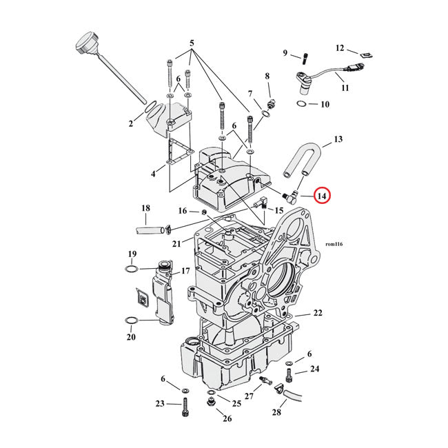 Oil line fitting, elbow 90 degree