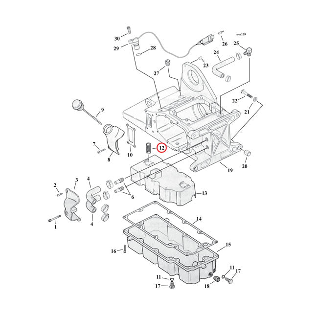 Spring, baffle oil pan