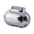 Transmission end cover smooth, cable clutch. Chrome — 07-17 Softail; 06-17 Dyna; 07-13 (NU) FLT/Touring; 14-16 (NU) FLHR/C FLT/Touring without fairings