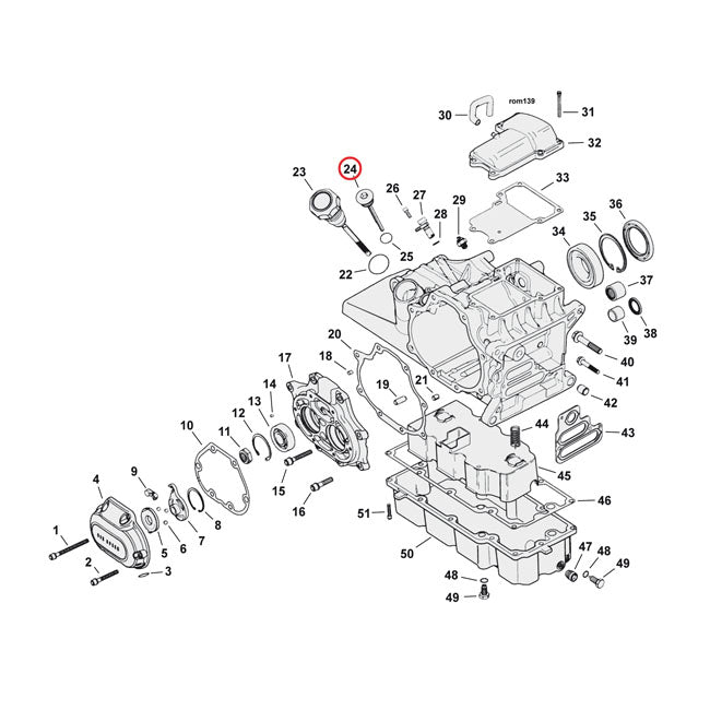 Transmission fill plug. round head