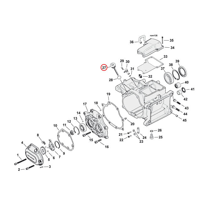 Transmission fill plug. round head