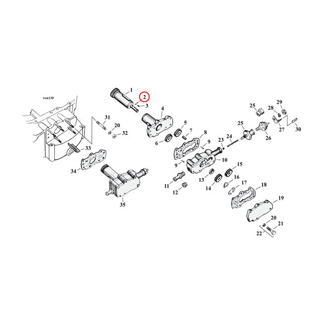 Dowel pin, oil pump feed gear