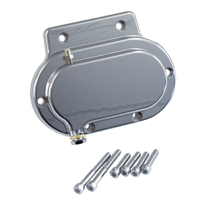 Transmission end cover smooth, hydraulic. Chrome — 87-06 Softail; 87-06 FLT/Touring; 91-05 Dyna (NU)