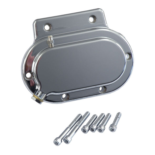 Transmission end cover smooth, hydraulic. Chrome — 87-06 Softail; 87-06 FLT/Touring; 91-05 Dyna (NU)
