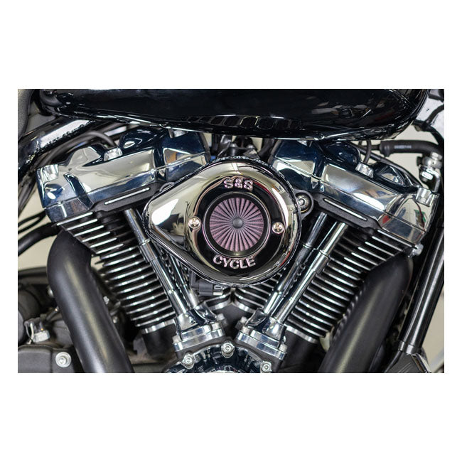 S&S, ''Air Stinger Stealth'' air cleaner kit. Teardrop, chrome — 18-24 (NU) Softail; 17-25 FLT/Touring (excl. 24-25 FLHX; 2025 FLHXU; 24-25 FLTRX; 23-25 FLHXSE; 23-25 FLTRXSE; 24-25 FLTRXSTSE); 17-25 Trikes