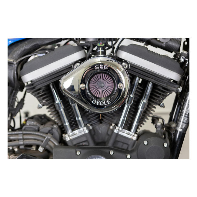S&S, ''Air Stinger Stealth'' air cleaner kit. Teardrop, chrome — 07-22 XL Sportster