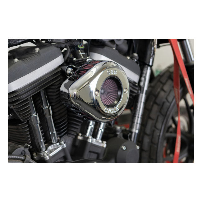 S&S, ''Air Stinger Stealth'' air cleaner kit. Teardrop, chrome — 07-22 XL Sportster