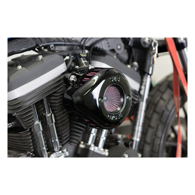 S&S, ''Air Stinger Stealth'' air cleaner kit. Teardrop, black — 07-22 XL Sportster