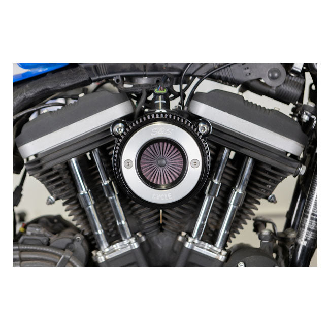 S&S, ''Air Stinger Stealth'' air cleaner kit. Alu trim ring — 07-22 XL Sportster