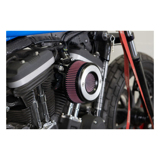S&S, ''Air Stinger Stealth'' air cleaner kit. Alu trim ring — 07-22 XL Sportster
