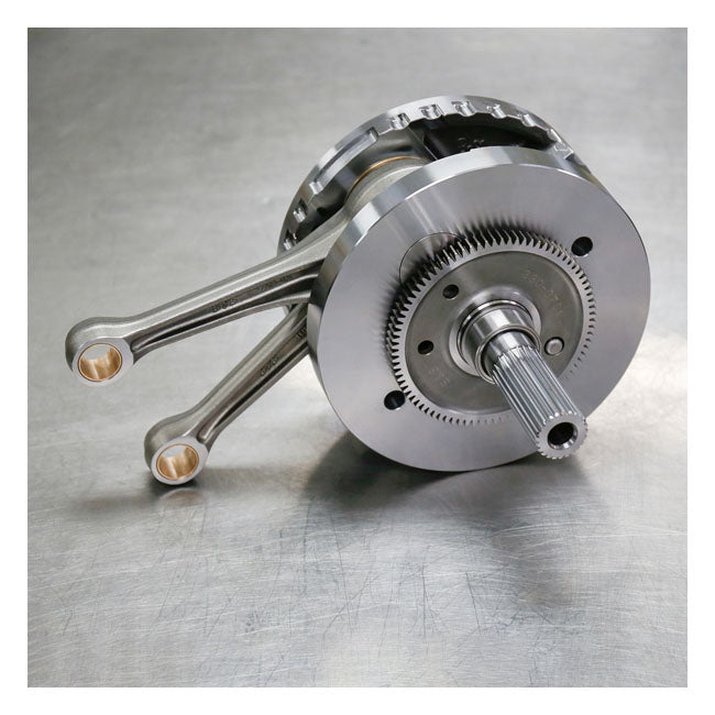 S&S, M8 4-5/8" stroker flywheel assembly — 18-26 Softail; 17-26 Touring (excl. 23-26 121" Touring). Requiring 4-5/8" flywheels.