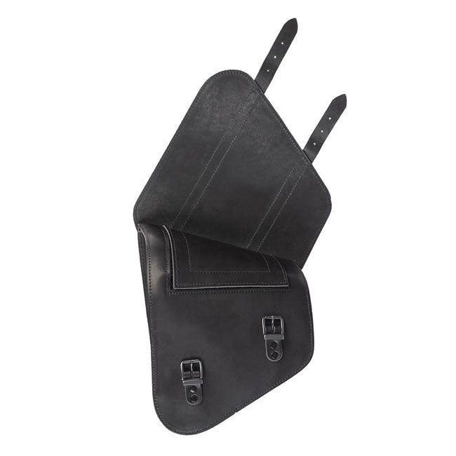 MCS, full leather swing arm bag left, 9 liter. Black — 18-25 Softail