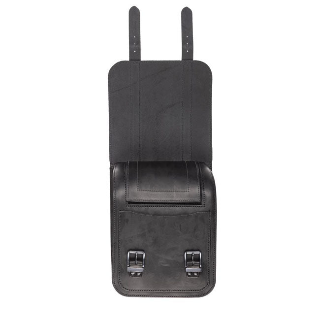 MCS, full leather swing arm bag left, 9 liter. Black — 18-25 Softail