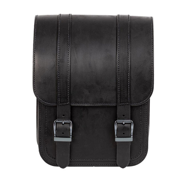 MCS, full leather swing arm bag left, 9 liter. Black — 18-25 Softail