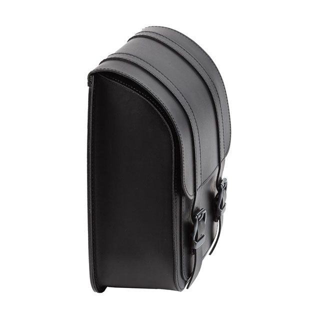 MCS, full leather swing arm bag left, 10 liter. Black