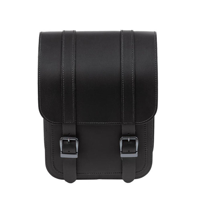MCS, full leather swing arm bag left, 10 liter. Black