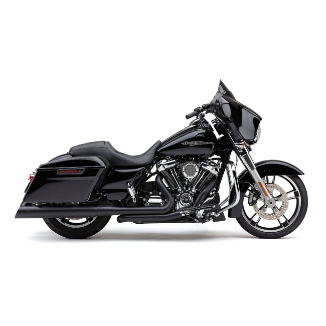 Cobra, 909 Upper Cut 4" slip-on mufflers. Black — 95-16 FLT/Touring (NU)