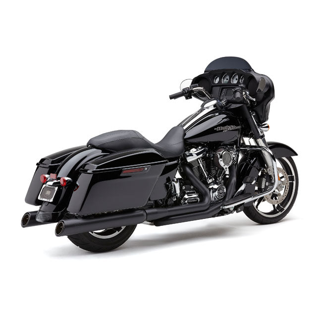 Cobra, 909 Upper Cut 4" slip-on mufflers. Black — 95-16 FLT/Touring (NU)