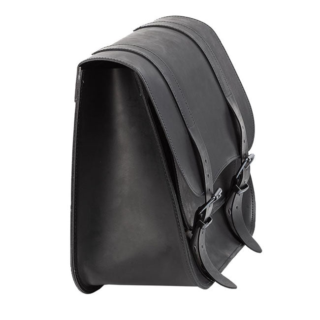 MCS, single leather saddlebag ''Postman''. 30 liters. Black