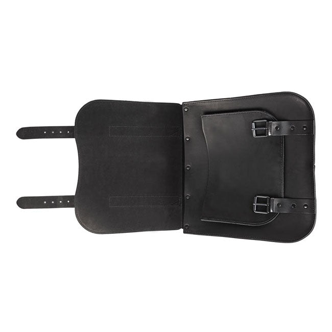 MCS, single leather saddlebag ''Postman''. 30 liters. Black