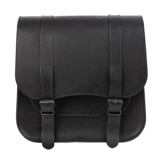 MCS, single leather saddlebag ''Postman''. 30 liters. Black