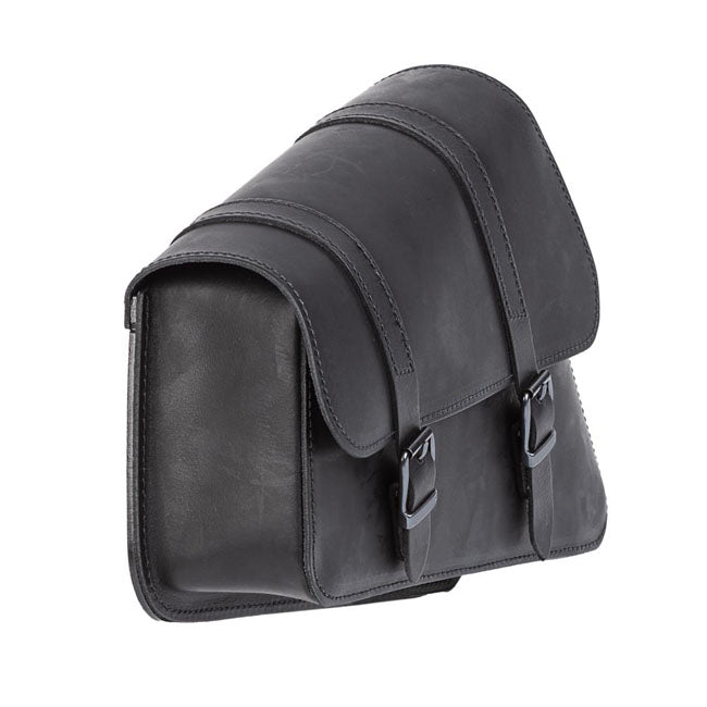 MCS, leather swingarm bag left, 6.5 liter. Black