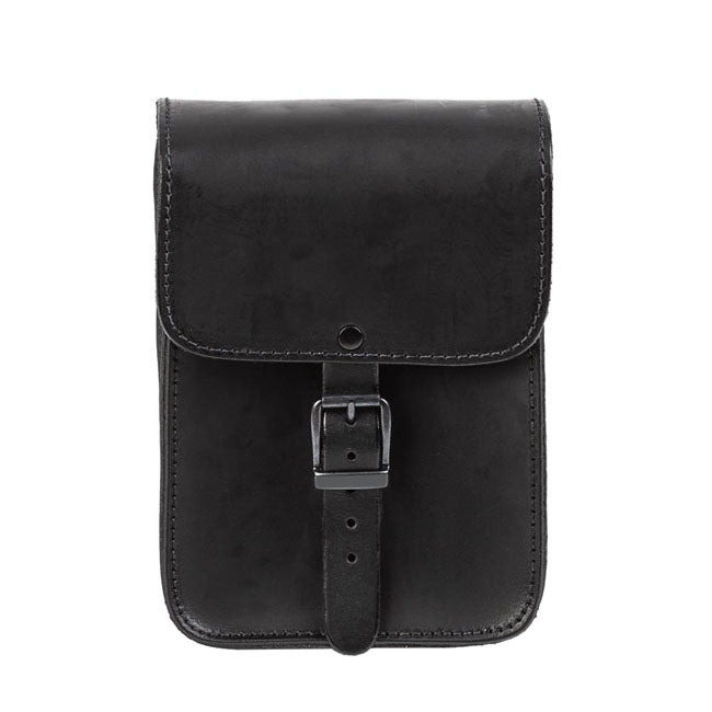 MCS, full leather sissy bar bag. Black