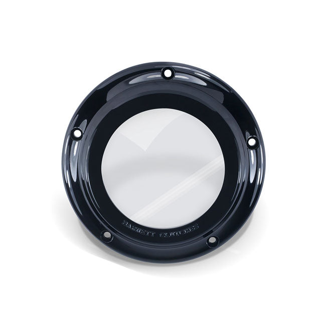 Barnett, clear derby cover. Black — 16-25 Touring (excl. 2025 FLTRXRRSE); 16-25 Trike; 2015 FLHTCUL; FLHTK; 07-25 Touring; Trikes with narrow profile primary cover