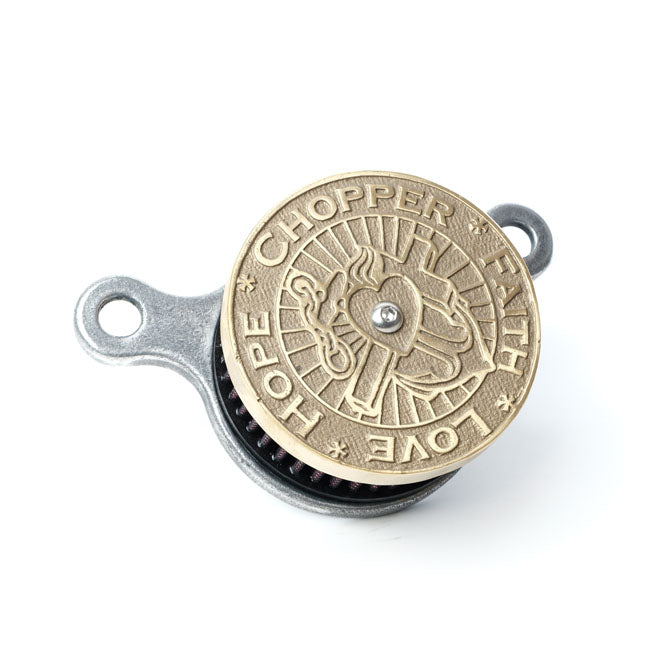 Wannabe Choppers, WannaSucker ''CFLH'' air cleaner. Brass — CV carburetor: 93-99 Evo Big Twin (NU)