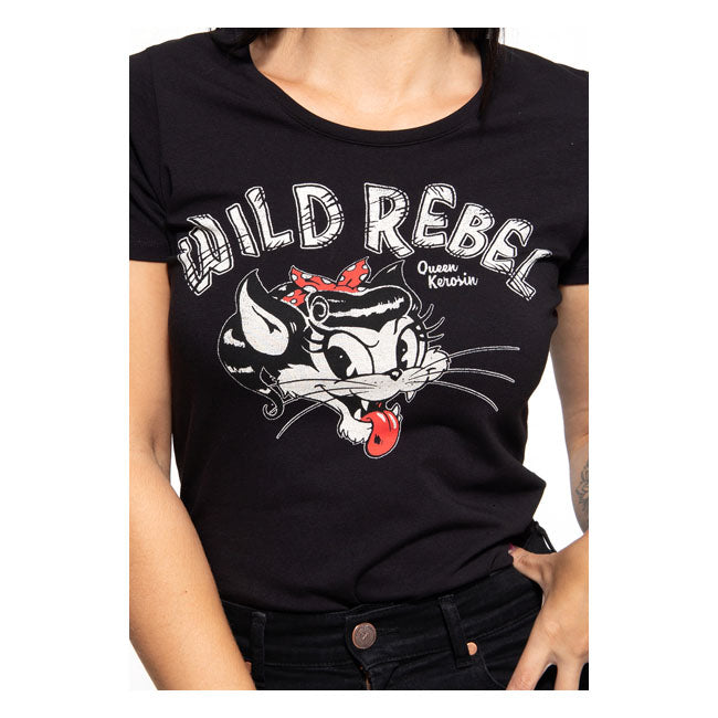 Queen Kerosin Wild Rebel t-shirt black