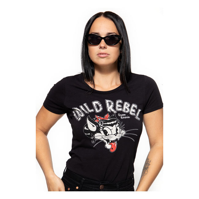 Queen Kerosin Wild Rebel t-shirt black