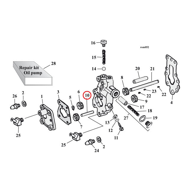 Idler shaft, oil pump — 41-61 Big Twin (NU)
