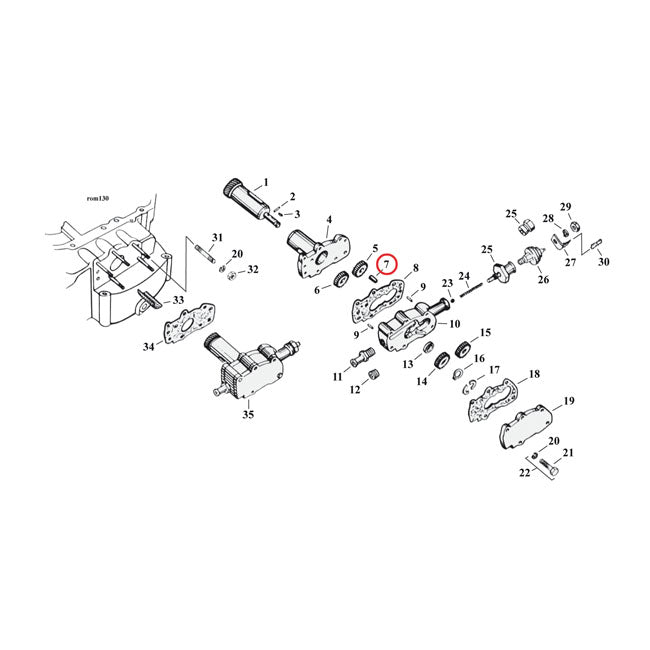 Idler shaft, oil pump — 62-67 Big Twin; 52-76 K; KH; XL Sportster (NU)